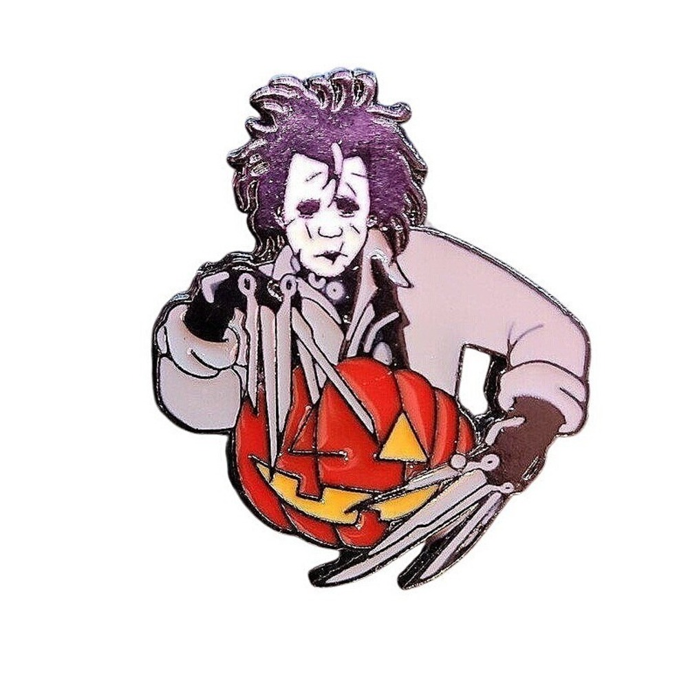 Halloween Edward‎ Scissorhands pumpkin enamel pin